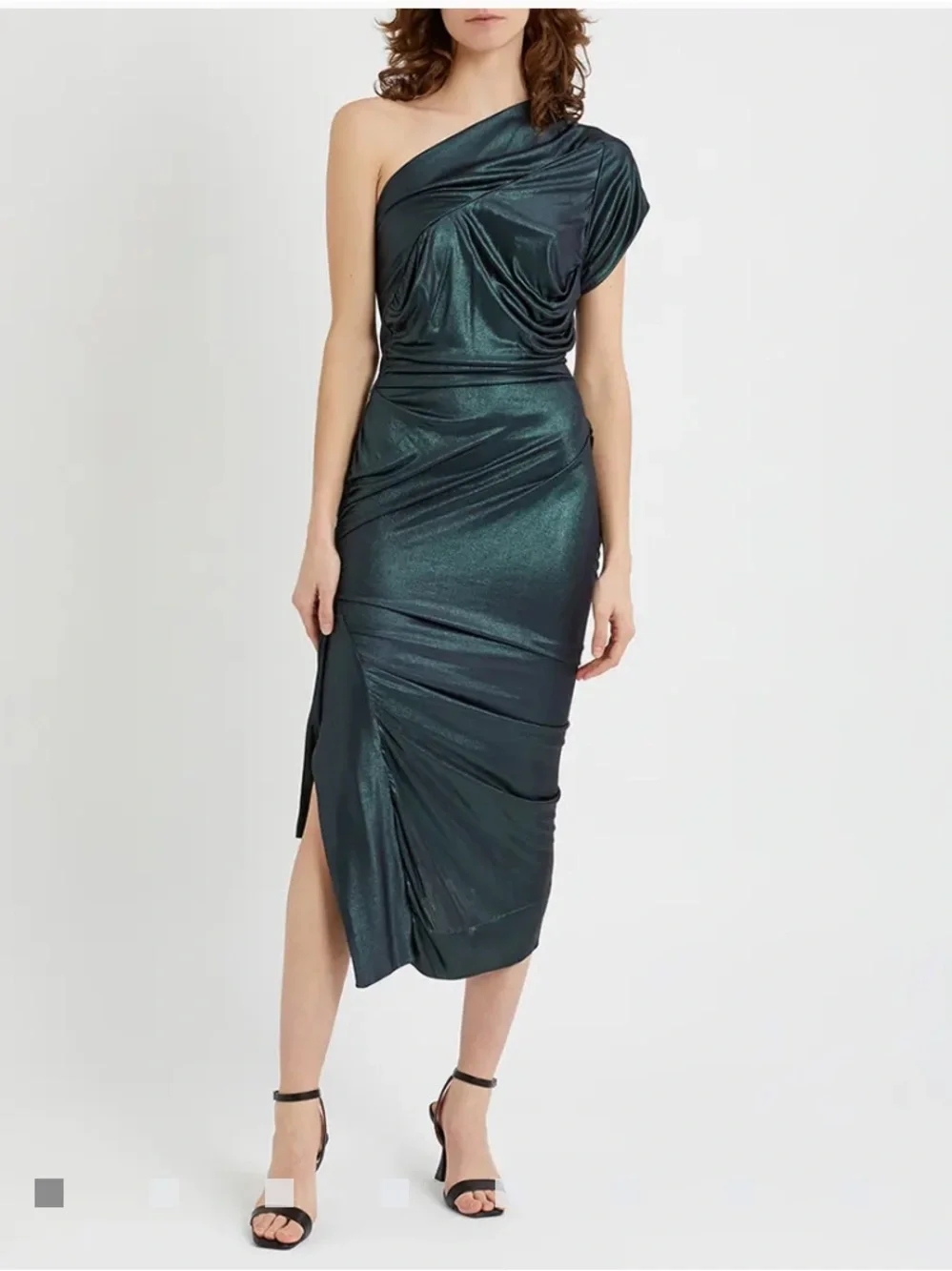 vivienne westwood one shoulder dress Andreas one-shoulder gathered jacquard gown - red